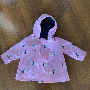 Jacadi fleece lined glossy raincoat